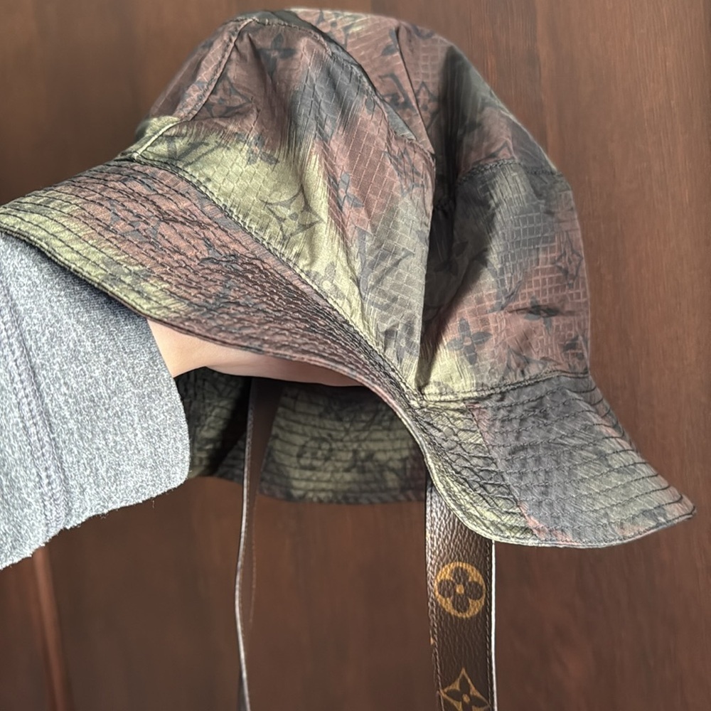 LV Louis Vuitton 2020 camouflage ikat sun hat green monogram tied - Picture 4 of 9